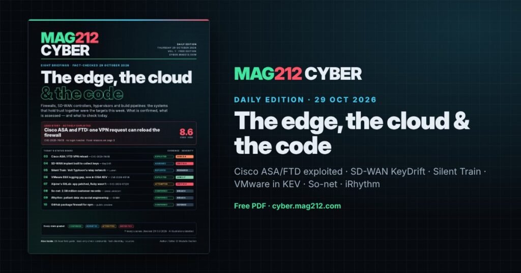 MAG212 CYBER Daily Edition, 29 October 2026: The edge, the cloud and the code