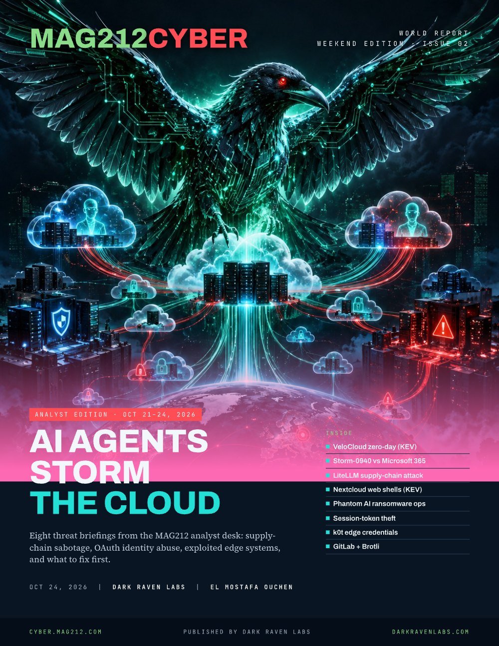 Cover of MAG212 CYBER Weekend Edition: AI Agents Storm the Cloud (Oct 21–24, 2026)
